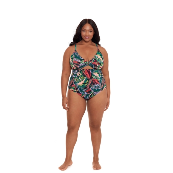 Time and Tru Women's Plus ○ ring one piece Swimsuit 🩱 NWT size 3X(24W-26W) - Picture 2 of 8
